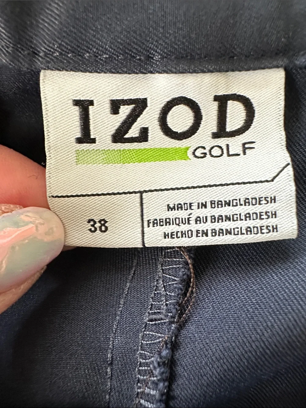 Izod Dark Navy Flat Front Chino Shorts